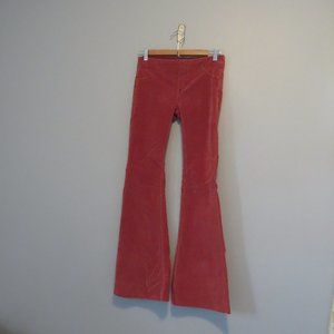 Free People We the Free Pull On Corduroy Flare Pants Sz 26 or 2 Garnet Royale